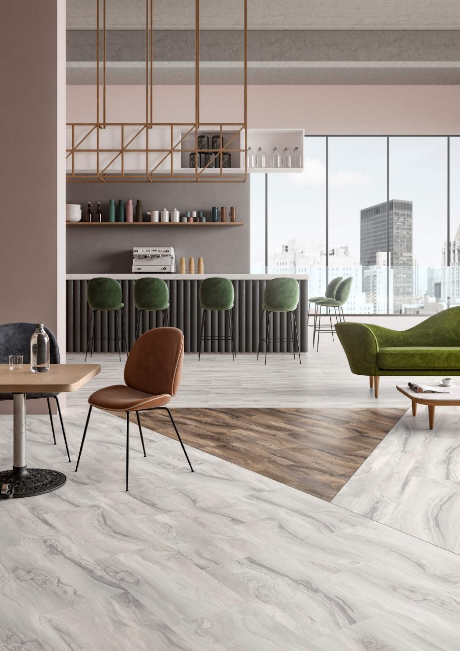 River Wood 46882 - IVC Moduleo 55 Tiles Бельгийская виниловая плитка под  камень и бетон. Виниловые влагостойкие полы для дома и гостиницы.